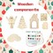 DlY Wooden Christmas Ornaments Paint Kit, Unfinished Wood Crafts Kit with Christmas Tree&Santa-Wooden Holiday Craft Set for Christmas Decorations